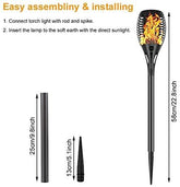 Permande Solar Flame Lights Outdoor, Flickering Torches Decorations for Patio Fire Effect Garden Lantern Auto On/Off Dust to Dawn Waterproof Lawn Decor Solar Powered Stick Light Security for Driveway